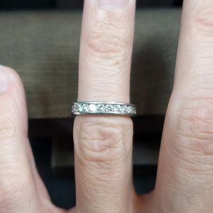 Size 5 Sterling Silver Channel Bright Cubic Zirconia Ring